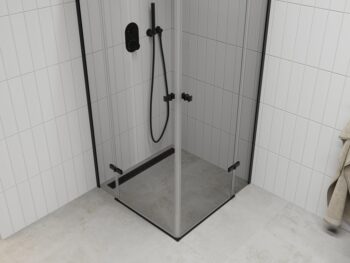 MEXEN/S - Roma Duo sprchovací kút 80 x 80, transparent, čierna 854-080-080-70-00-02