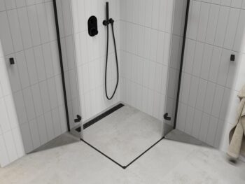 MEXEN/S - Roma Duo sprchovací kút 80 x 80, transparent, čierna 854-080-080-70-00-02