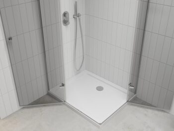 MEXEN/S - Roma Duo sprchovací kút 80x70, transparent, chróm + vanička so sifónom 854-080-070-01-02-4010