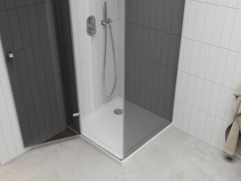 MEXEN/S - Roma sprchovací kút 100x100, grafit, chróm + biela vanička so sifónom 854-100-100-01-40-4010