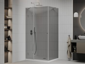 MEXEN/S - Roma sprchovací kút 100x80, grafit, chróm + biela vanička so sifónom 854-100-080-01-40-4010