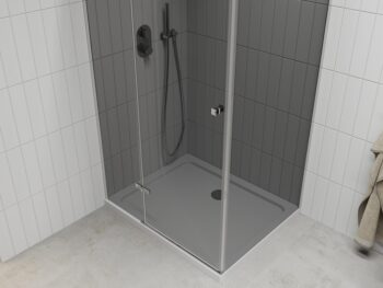 MEXEN/S - Roma sprchovací kút 100x80, grafit, chróm + biela vanička so sifónom 854-100-080-01-40-4010