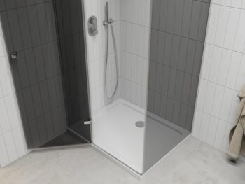 MEXEN/S - Roma sprchovací kút 100x80, grafit, chróm + biela vanička so sifónom 854-100-080-01-40-4010