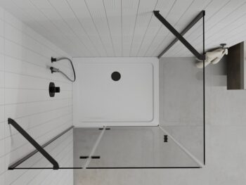 MEXEN/S - Roma sprchovací kút 100x80, transparent, čierna + čierna vanička so sifónom 854-100-080-70-00-4070B