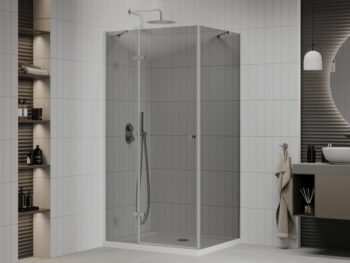 MEXEN/S - Roma sprchovací kút 110x80, grafit, chróm + biela vanička so sifónom 854-110-080-01-40-4010