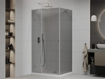 MEXEN/S - Roma sprchovací kút 110x90, grafit, chróm + biela vanička so sifónom 854-110-090-01-40-4010
