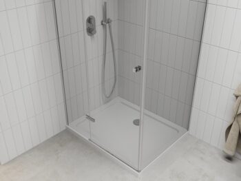 MEXEN/S - Roma sprchovací kút 110x90, kývne, číre sklo, chróm + vanička 854-110-090-01-00-4010