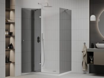 MEXEN/S - Roma sprchovací kút 120x70, grafit, chróm + biela vanička so sifónom 854-120-070-01-40-4010