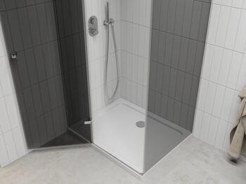 MEXEN/S - Roma sprchovací kút 120x70, grafit, chróm + biela vanička so sifónom 854-120-070-01-40-4010