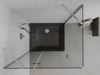 MEXEN/S - Roma sprchovací kút 120x80, transparent, chróm + čierna vanička so sifónom 854-120-080-01-00-4070