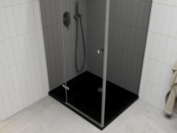 MEXEN/S - Roma sprchovací kút 120x90, grafit, chróm + čierna vanička so sifónom 854-120-090-01-40-4070