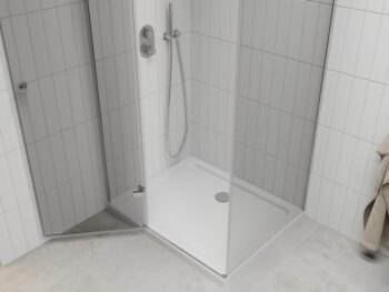 MEXEN/S - Roma sprchovací kút 120x90, kyvný, číre sklo, chróm + vanička 854-120-090-01-00-4010