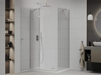 MEXEN/S - Roma sprchovací kút 70x100, kyvný, číre sklo, chróm + vanička 854-070-100-01-00-4010