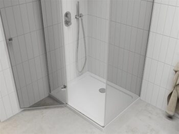 MEXEN/S - Roma sprchovací kút 70x100, kyvný, číre sklo, chróm + vanička 854-070-100-01-00-4010
