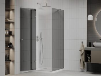 MEXEN/S - Roma sprchovací kút 70x70, grafit, chróm + biela vanička so sifónom 854-070-070-01-40-4010