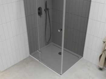 MEXEN/S - Roma sprchovací kút 70x90, grafit, chróm + biela vanička so sifónom 854-070-090-01-40-4010
