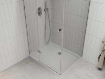 MEXEN/S - Roma sprchovací kút 70x90, kyvný, číre sklo, chróm + vanička 854-070-090-01-00-4010