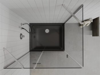 MEXEN/S - Roma sprchovací kút 80x120, transparent, chróm + čierna vanička so sifónom 854-080-120-01-00-4070