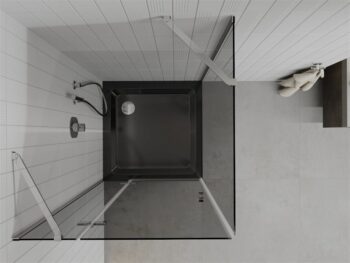 MEXEN/S - Roma sprchovací kút 80x80, grafit, chróm + čierna vanička so sifónom 854-080-080-01-40-4070
