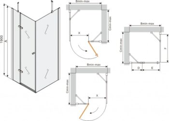 MEXEN/S - Roma sprchovací kút 80x80, transparent, čierna + biela vanička so sifónom 854-080-080-70-00-4010B
