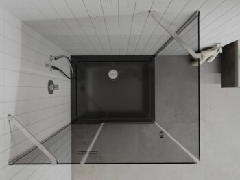MEXEN/S - Roma sprchovací kút 90x120, grafit, chróm + čierna vanička so sifónom 854-090-120-01-40-4070
