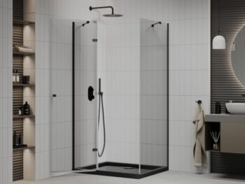 MEXEN/S - Roma sprchovací kút 90x120, transparent, čierna + čierna vanička so sifónom 854-090-120-70-00-4070B