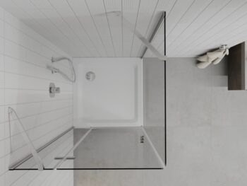 MEXEN/S - Roma sprchový kút 80x80, kyvný, číre sklo, chróm + vanička 854-080-080-01-00-4010