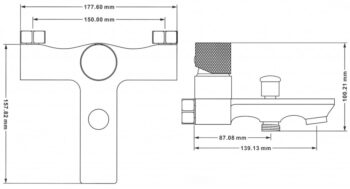 MEXEN/S - Royo One vaňová batéria 150mm, biela / chróm 72231-22