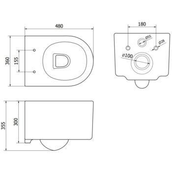 MEXEN/S - SOFIA WC misa rimless + sedátko, biela 30540400