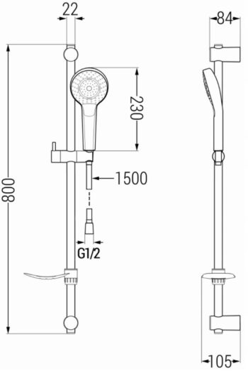 MEXEN/S - Saber DF05 Set umývadlové a vaňové batérie s príslušenstvom, chróm 72103DF05-00