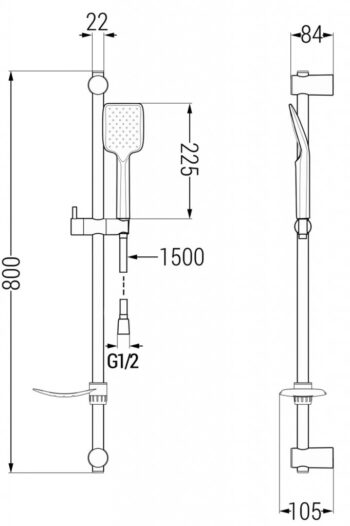 MEXEN/S - Saber DF62 Set umývadlové a vaňové batérie s príslušenstvom, biela 72103DF62-20