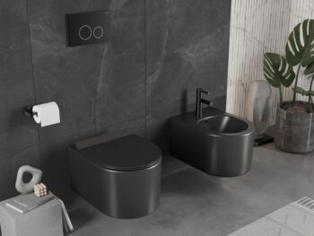 MEXEN/S - Sofia Závesná WC misa vrátane sedátka s slow-slim, z duroplastu, čierna matná 30540185