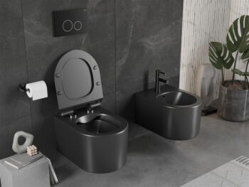 MEXEN/S - Sofia Závesná WC misa vrátane sedátka s slow-slim, z duroplastu, čierna matná 30540185