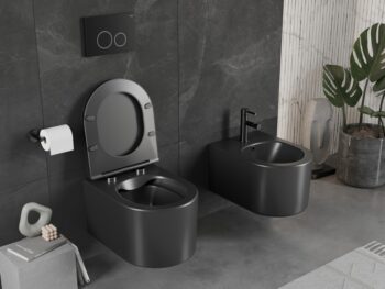 MEXEN/S - Sofia Závesná WC misa vrátane sedátka s slow-slim, z duroplastu, čierna matná 30541085