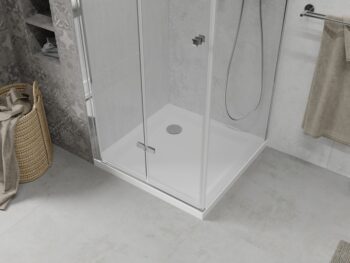 MEXEN/S - Sprchovací kút zalamovací Lima 100x100, číre sklo, chróm + vanička 856-100-100-00-00-4010