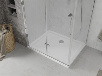 MEXEN/S - Sprchovací kút zalamovací Lima 110x80, sklo číre, chróm + vanička 856-110-080-00-00-4010