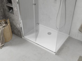 MEXEN/S - Sprchovací kút zalamovací Lima 110x80, sklo číre, chróm + vanička 856-110-080-00-00-4010