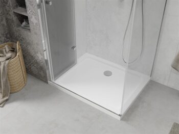 MEXEN/S - Sprchovací kút zalamovací Lima 110x80, sklo číre, chróm + vanička 856-110-080-00-00-4010