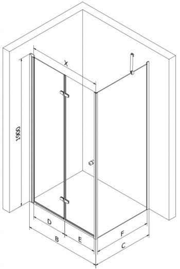 MEXEN/S - Sprchovací kút zalamovací Lima 110x80, sklo číre, chróm + vanička 856-110-080-00-00-4010