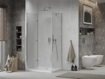 MEXEN/S - Sprchovací kút zalamovací Lima 120x80, číre sklo, chróm + vanička 856-120-080-00-00-4010