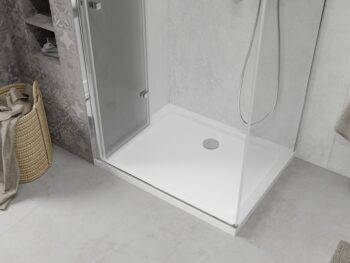 MEXEN/S - Sprchovací kút zalamovací Lima 80x70, sklo číre, chróm + vanička 856-080-070-00-00-4010