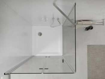 MEXEN/S - Sprchovací kút zalamovací Lima 80x80, sklo číre, chróm + vanička 856-080-080-00-00-4010