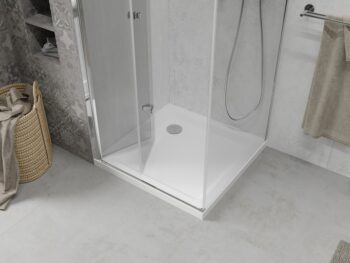 MEXEN/S - Sprchovací kút zalamovací Lima 90x90, sklo číre, chróm + vanička 856-090-090-00-00-4010