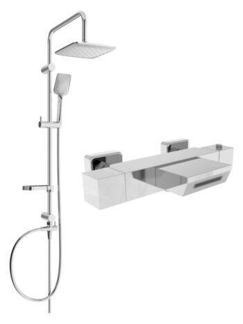 MEXEN/S - Sven sprchový stĺp vrátane vaňovej termostatickej batérie Cube, chróm 77360262-00