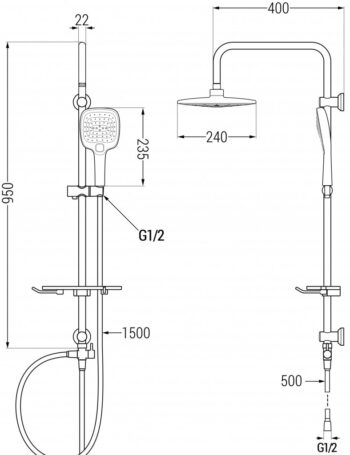 MEXEN/S - T17 chróm sprchový stĺp 798171793-00
