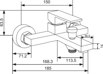 MEXEN/S - Uno R45 vaňová batéria s príslušenstvom, zlato 7143R45-50