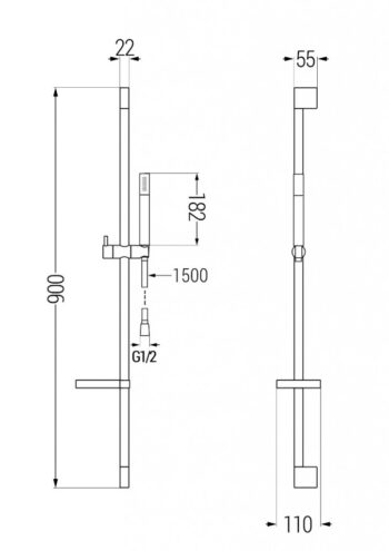 MEXEN/S - Zero SET umývadlová + vaňová batéria s príslušenstvom DS70, čierna 71103DS70-70