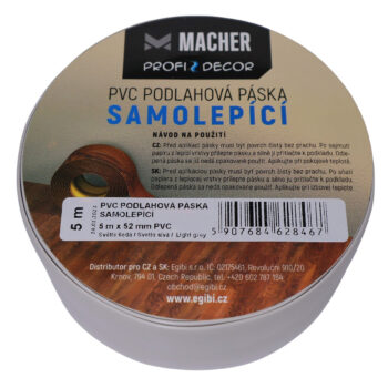 Macher, PVC podlahová páska SAMOLEPIACE svetlo šedá, 5m, šedá