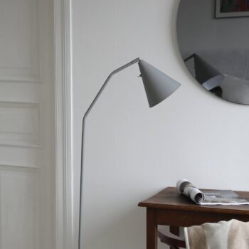 Markslöjd LED stojaca lampa Funil, sivá, kov, stmievateľná