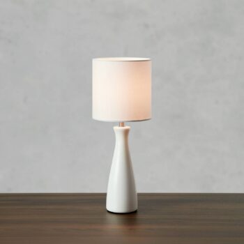 Markslöjd Stolová lampa Birillo, biela, textil/keramika, E14